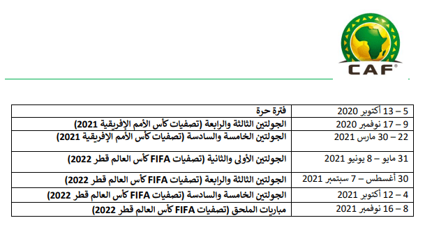 رسميا.. كاف يعلن مواعيد تصفيات كأس أمم إفريقيا ومونديال قطر 2022