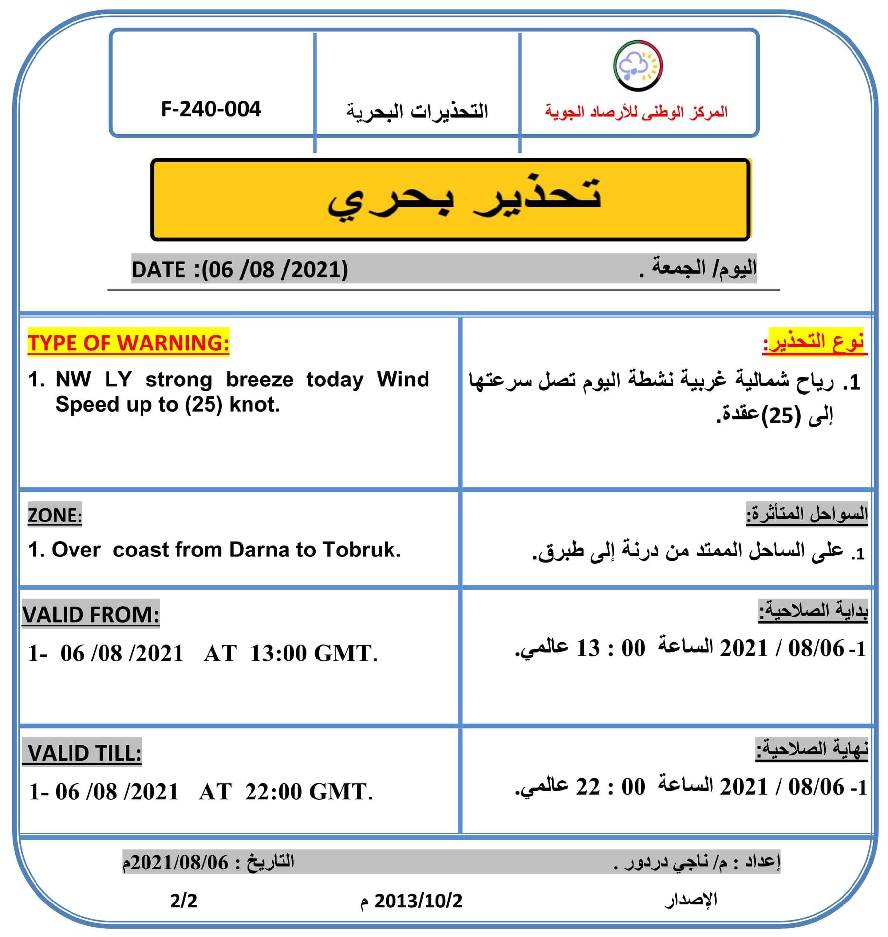 الوضع الجوي السائد والمتوقع هذا اليوم الجمعة  06 08  2021م وخلال الايام القادمة.