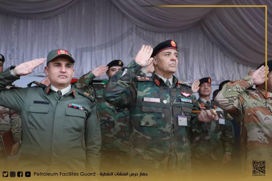 مشاركة مميزة لحرس المنشآت النفطية خلال الاستعراض العسكري بمدينة الزاوية