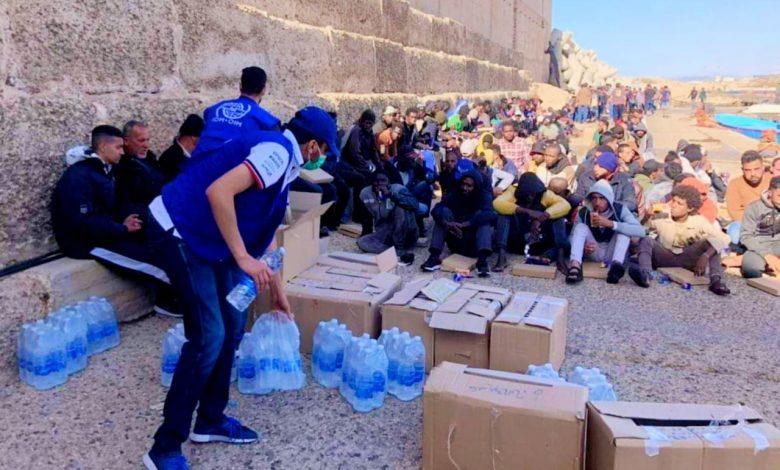 إنقاذ 168 مهاجر من عدة جنسيات مختلفة